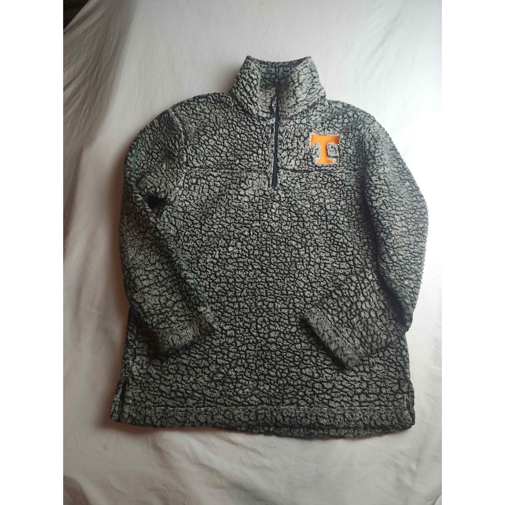 Boxercraft Tennessee Volunteers Sherpa Fleece Quarter Zip Gray Orange Mens M